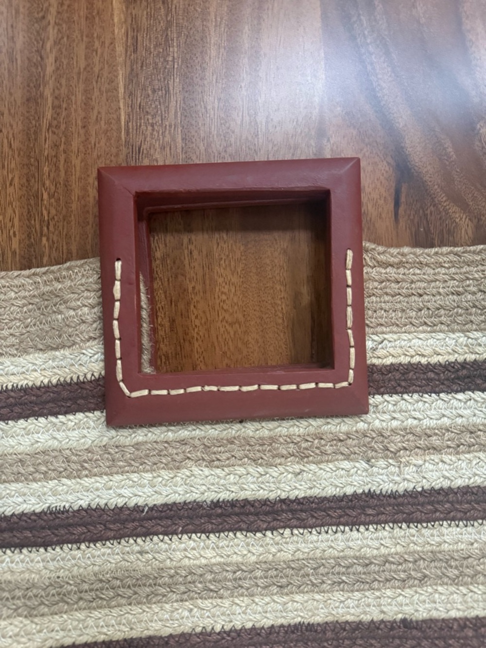 OLIVIA MILLER Women Atllas Woven Straw Tote Bag Brown Leather Square Handles - Picture 4 of 5